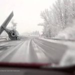 Star Wars imperial Tie Fighter crashed on highway – caught by dashboard camera!