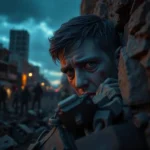 AI-generated survival scene based on a user-selected challenge